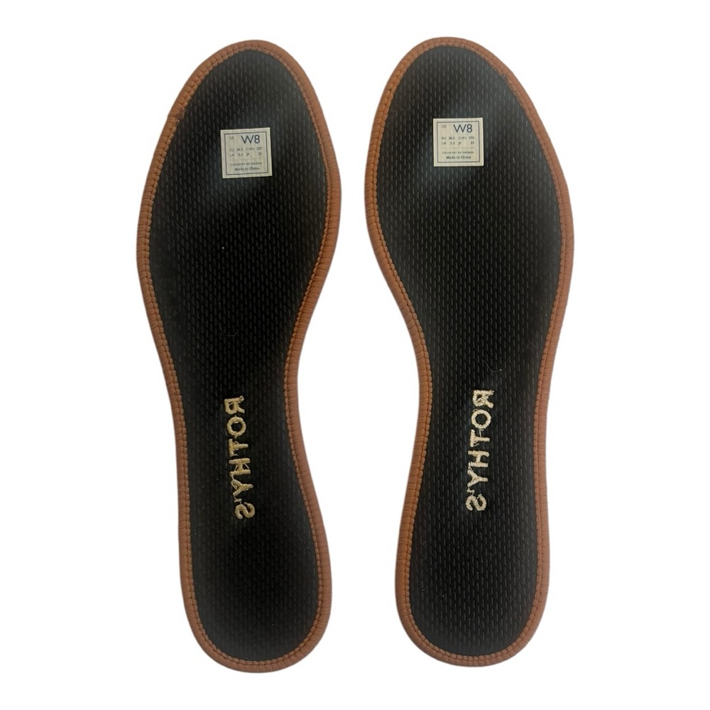 Rothy's Rust Orange Ballet Flats with Blue Trim - Picture 13 of 15